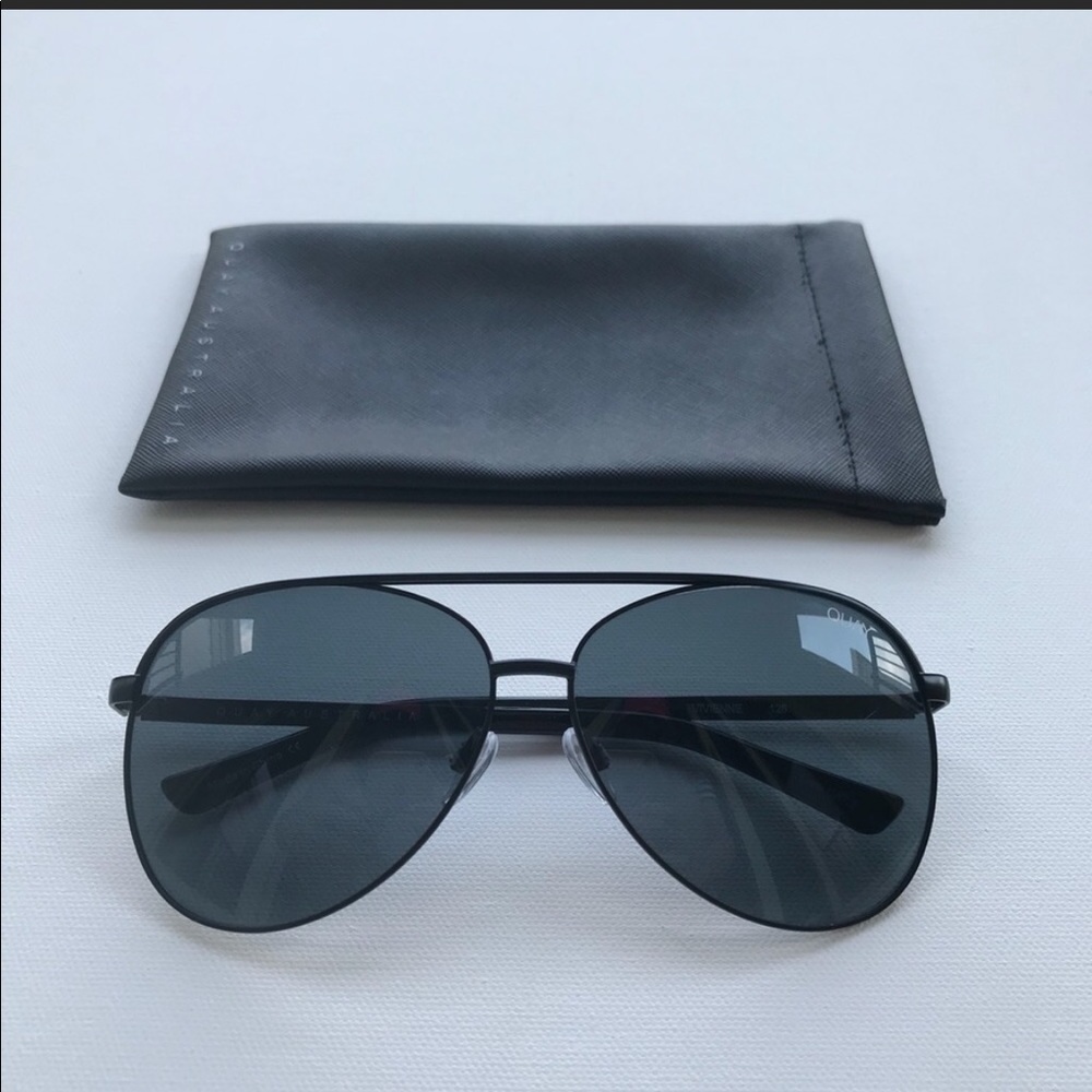 Quay Australia Vivienne Black Aviator Sunglasses